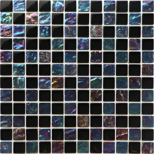 Inspire Black 11 12x12 1x1 Gloss Glass Mosaic Tile