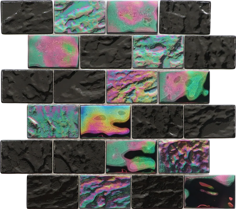 Inspire Black 2x3 Gloss Glass Mosaic Tile