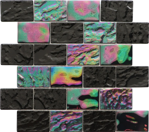 Inspire Black 2x3 Gloss Glass Mosaic Tile