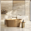 Invictus Beige Vein Cut Chevron Mesh Ceramic/Porcelain Mosaic