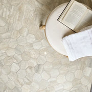 Invictus Beige Vein Cut 4 Inch Hexagon Ceramic/Porcelain Mosaic