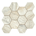 Invictus Beige Vein Cut 4 Inch Hexagon Ceramic/Porcelain Mosaic