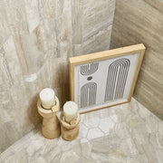 Invictus Beige Vein Cut Chevron Mesh Ceramic/Porcelain Mosaic