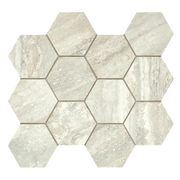 Invictus Beige Vein Cut Chevron Mesh Ceramic/Porcelain Mosaic