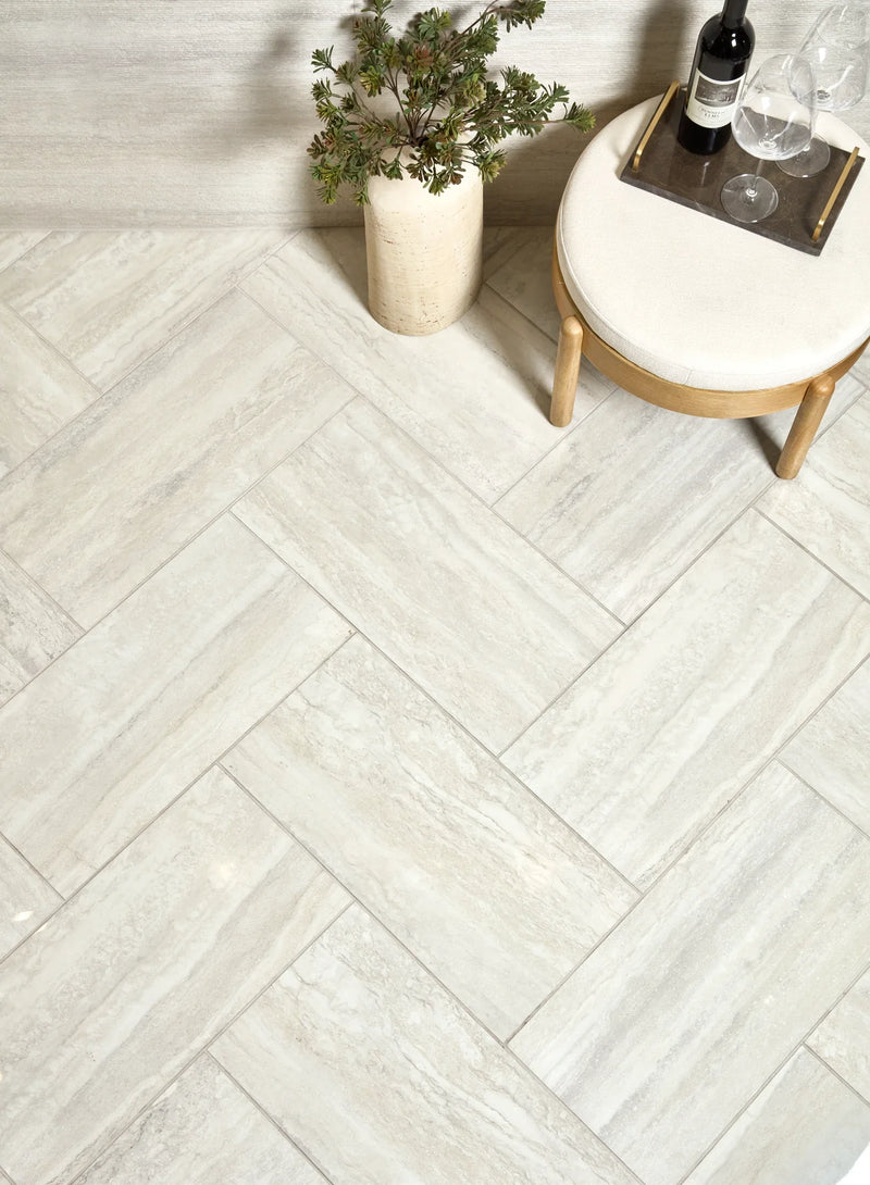 Invictus Ivory Vein Cut 4 Inch Hexagon Matte Porcelain Mosaic