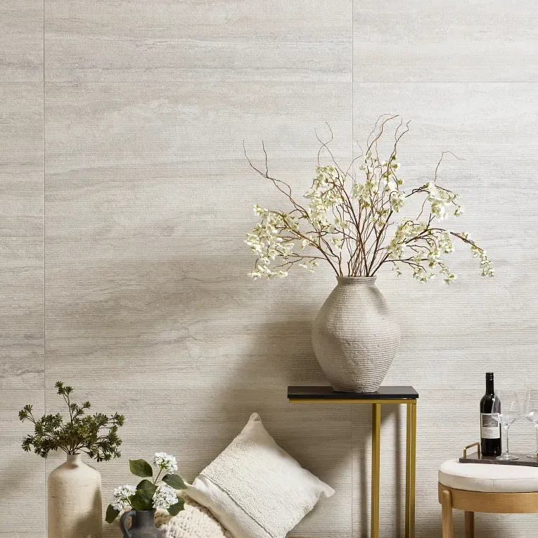 Invictus Ivory Vein Cut 3x12 Surface Bullnose Matte Porcelain Trim
