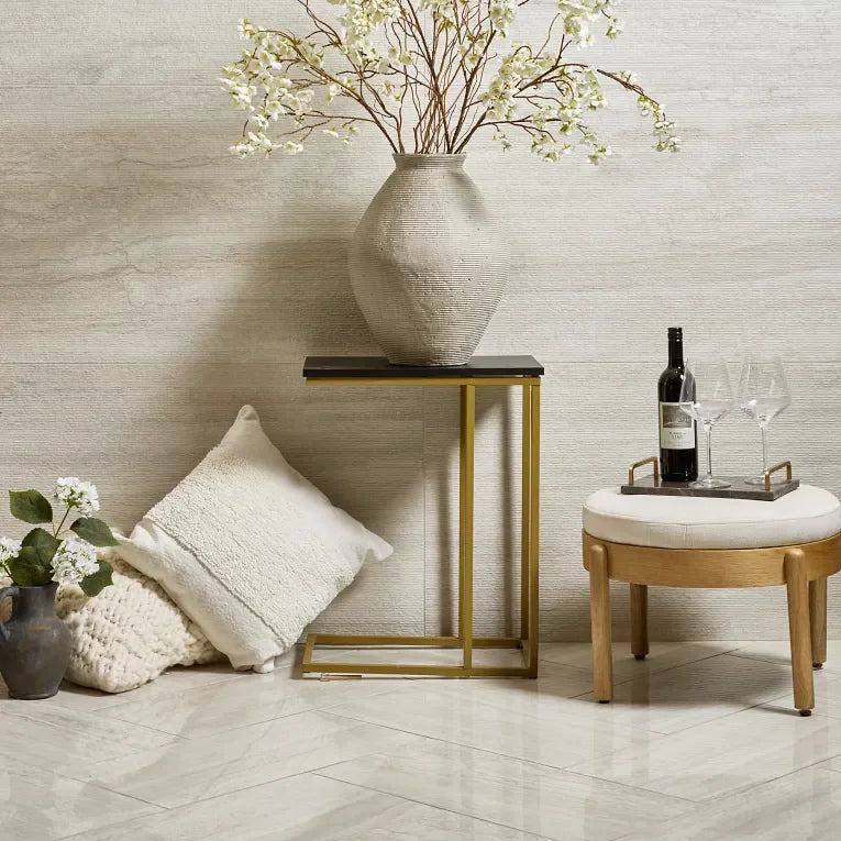 Invictus Ivory Vein Cut 4 Inch Hexagon Matte Porcelain Mosaic