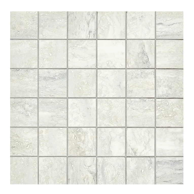 Invictus Pearl Vein Cut Chevron Mesh Polished Porcelain Mosaic — Solidshape