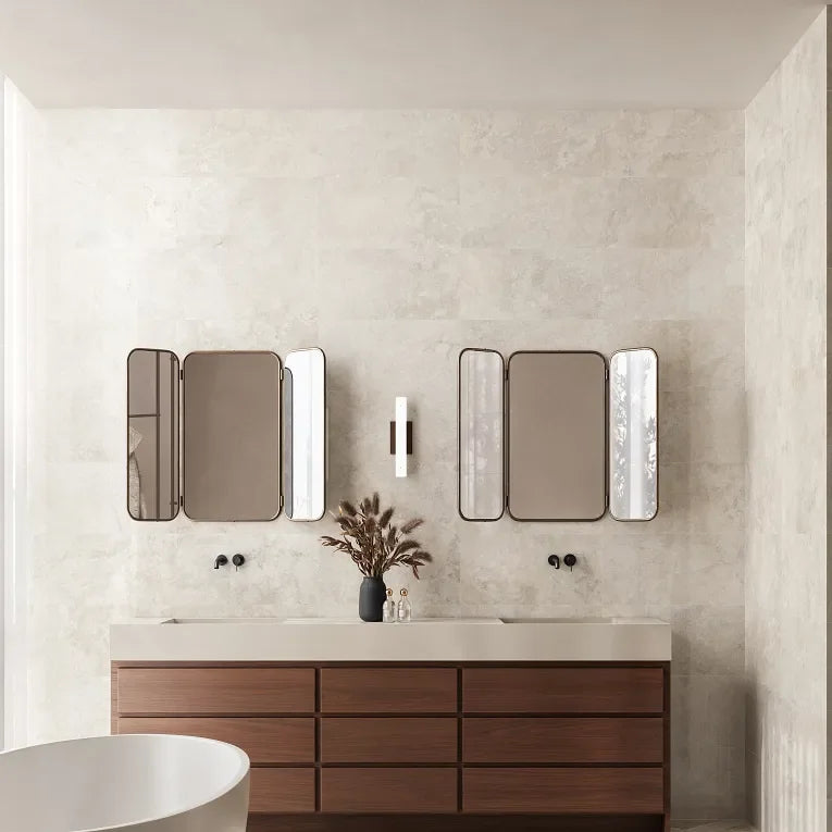 Invictus White Cross Cut 3x12 Surface Bullnose Matte Porcelain Trim