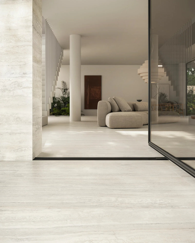 Invictus White Vein Cut 3x12 Surface Bullnose Matte Porcelain Trim