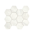 Invictus White Vein Cut 4 Inch Hexagon Porcelain Mosaic