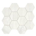 Invictus White Vein Cut 4 Inch Hexagon Porcelain Mosaic