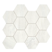 Invictus White Vein Cut 4 Inch Hexagon Porcelain Mosaic