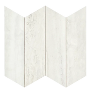 Invictus White Vein Cut Chevron Polished Porcelain Mosaic