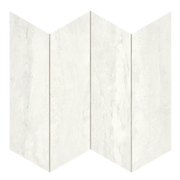 Invictus White Vein Cut Chevron Polished Porcelain Mosaic