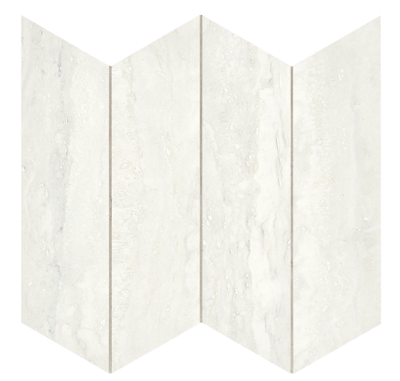 Invictus White Vein Cut 4 Inch Hexagon Polished Porcelain Mosaic