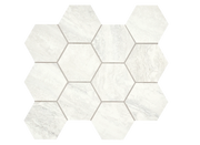 Invictus White Vein Cut 4 Inch Hexagon Polished Porcelain Mosaic