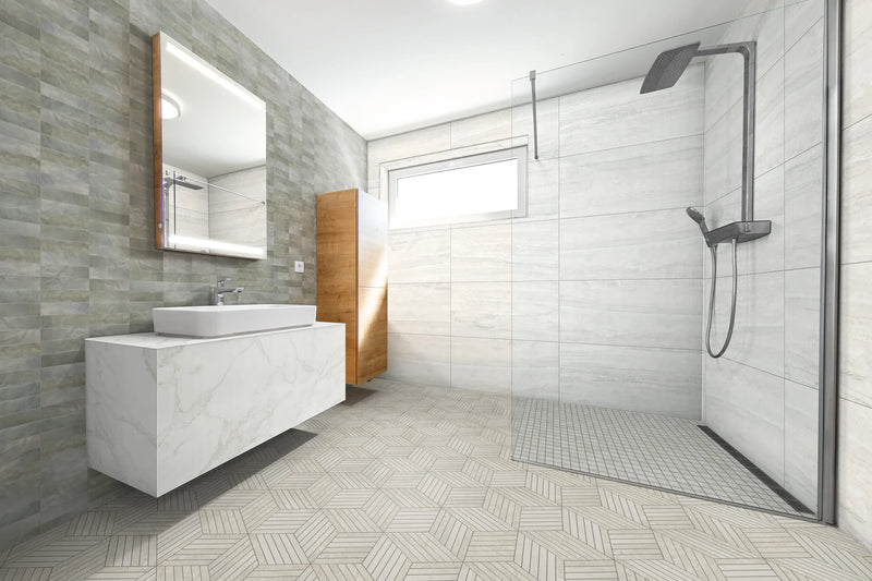 Canyon Ivory 1x24 Straight Stack Mesh-Mounted Porcelain Mosaic