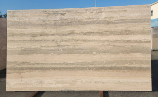 Vein Cut Travertine 3/4" (2cm) Italian Silver Honed Filled Slab