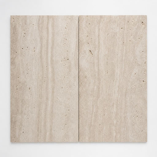 Ivory 18x36 Vein Cut Travertine Honed Unfilled Tile close-up