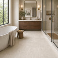 Ivory 18x36 Vein Cut Travertine Honed Unfilled Tile — Primary Bath floor