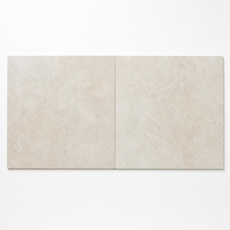Ivory 24x24 Cross Cut Travertine Honed Filled Tile close-up