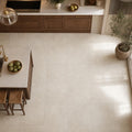 Ivory 24x24 Cross Cut Travertine Honed Filled Tile — Kitchen floor