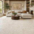 Ivory 24x24 Cross Cut Travertine Honed Filled Tile — Living Room floor