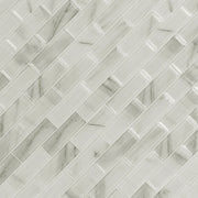 Ivory Amber Beveled Subway 2x6 Glossy Glass Tile