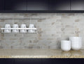 Ivory Amber Beveled Subway 2x6 Glossy Glass Tile
