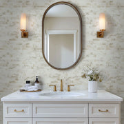 Ivory Amber Beveled Subway 2x6 Glossy Glass Tile