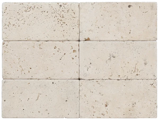 Antique Ivory 3x6 Subway Tumbled Travertine Tile