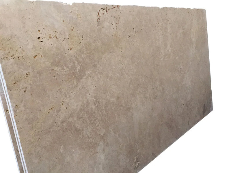 Ivory Beige 3cm Unfilled & Honed Travertine Slab