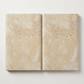 Ivory Beige Travertine Coping 12x18 Tumbled Double Bullnose 1.25 inch 16x24 close-up