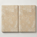 Ivory Beige Travertine Coping 12x18 Tumbled Double Bullnose 2 inch 16x24 close-up