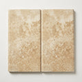 Ivory Beige Travertine Coping 12x24 Tumbled Bullnose 1.25 inch close-up