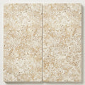 Ivory Beige Travertine Paver 12x24 Tumbled 2 inch close-up
