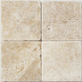 Ivory Beige Travertine Paver 16x16 Tumbled 1.25 inch close-up