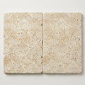 Ivory Beige Travertine Paver 16x24 Tumbled 1.25 inch close-up