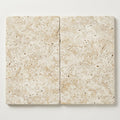 Ivory Beige Travertine Paver 16x24 Tumbled 3 inch close-up