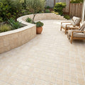 Ivory Beige Travertine Paver 6x6 Tumbled 1.25 inch — Backyard patio
