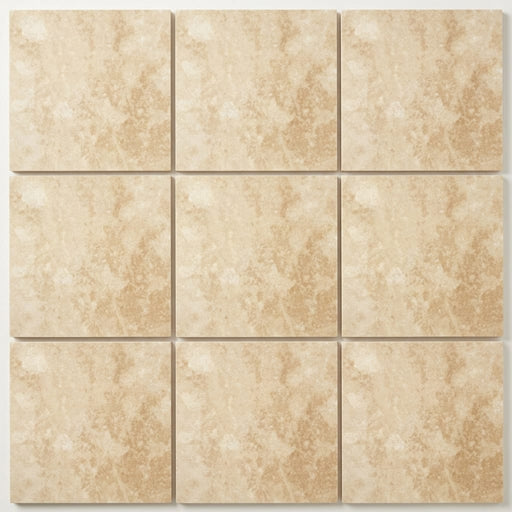 Ivory Beige Travertine Tile 12x12 Filled, Honed close-up