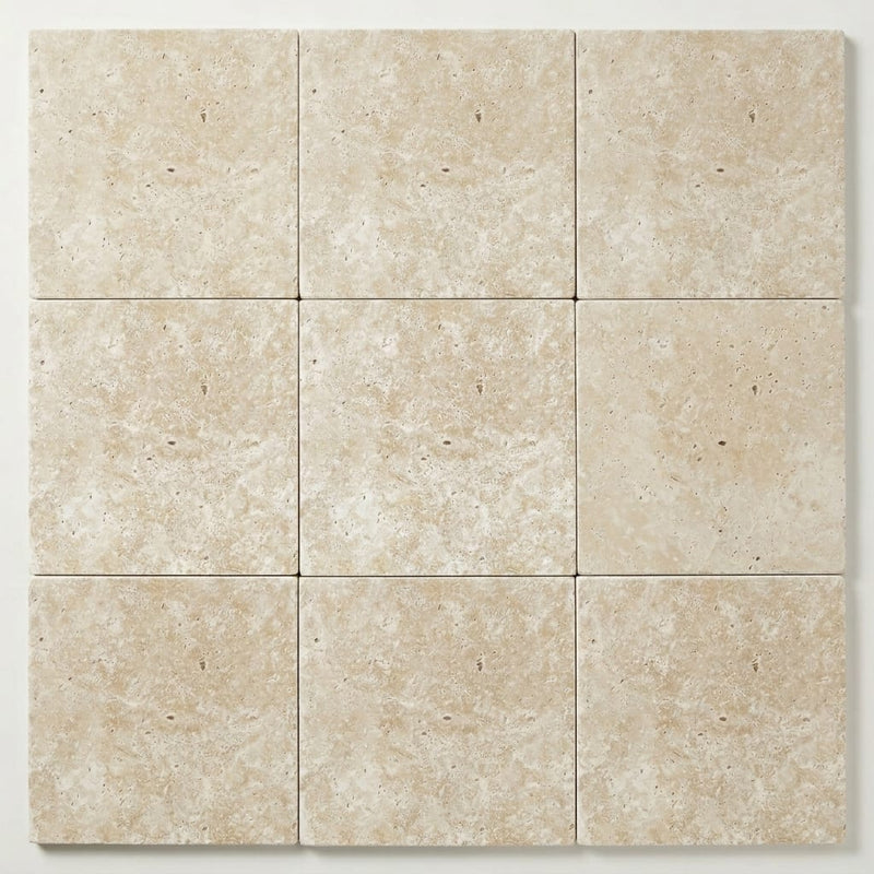 Ivory Beige Travertine Tile 12x12 Unfilled, Honed close-up