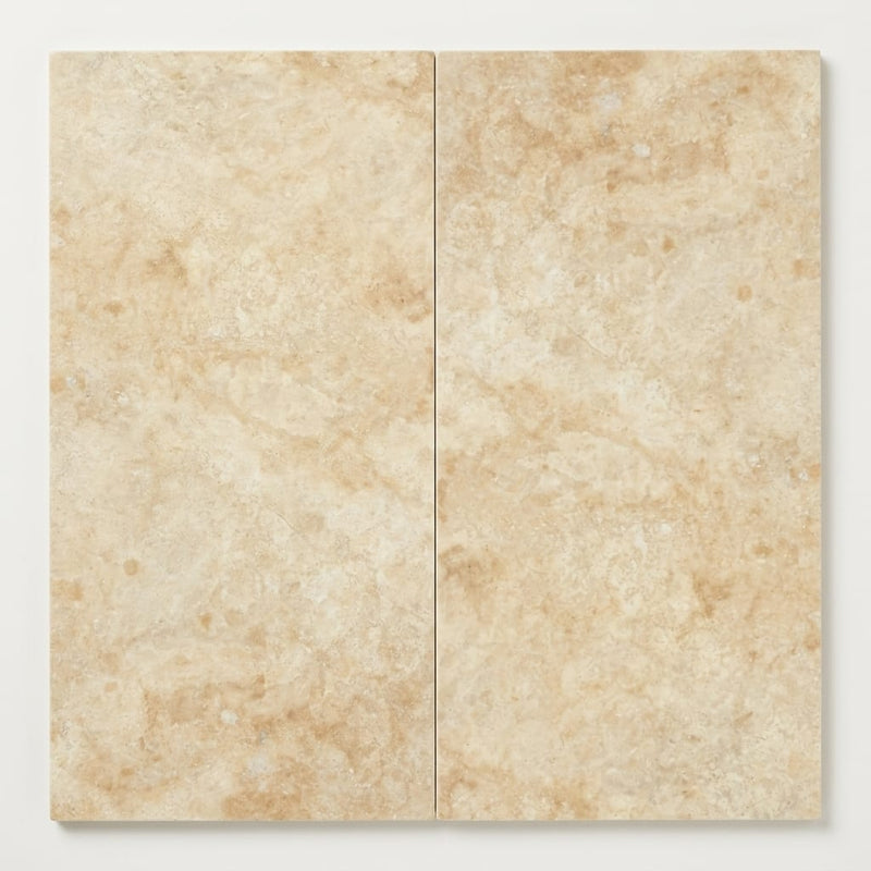 Ivory Beige Travertine Tile 12x24 Filled, Honed close-up