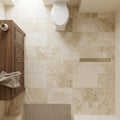 Ivory Beige Travertine Tile 16x24 Filled, Honed — Bathroom floor