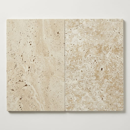 Ivory Beige Travertine Tile 16x24 Unfilled, Honed close-up