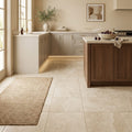 Ivory Beige Travertine Tile 18x18 Filled, Honed — Kitchen floor