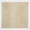 Ivory Beige Travertine Tile 18x36 Brushed Chiseled close-up