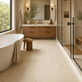 Ivory Beige Travertine Tile 18x36 Brushed Chiseled — Primary Bath floor