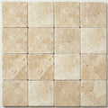 Ivory Beige Travertine Tile 6x6 Tumbled close-up